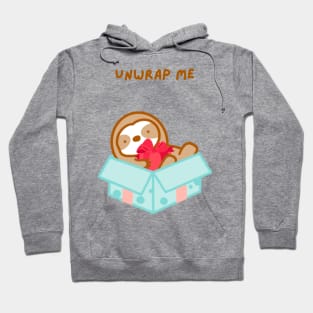 Unwrap Me Christmas Gift Sloth Hoodie